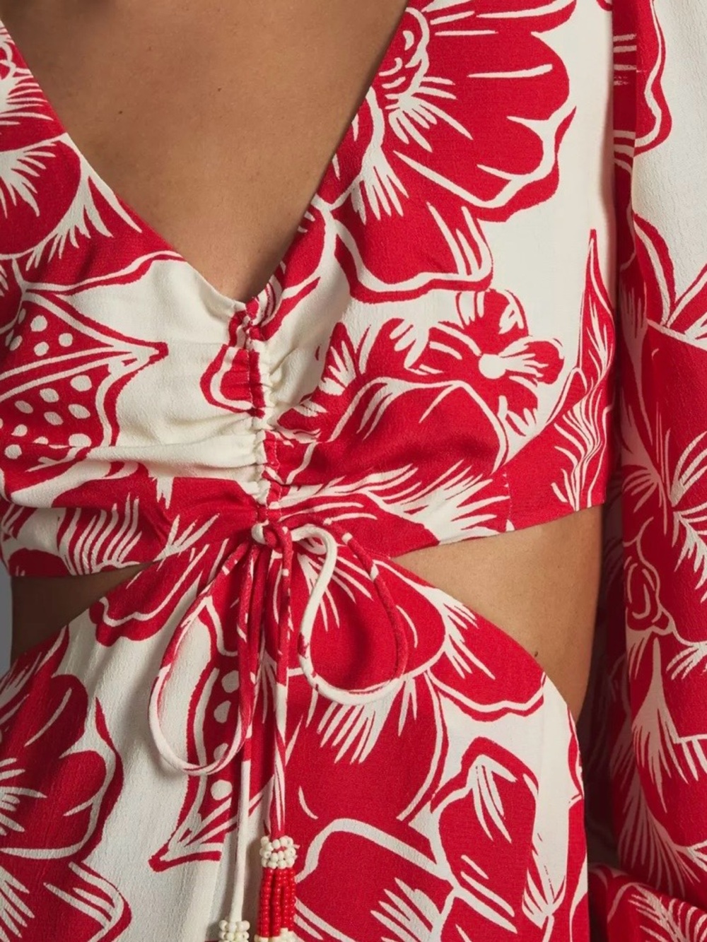 FARM Rio for Anthropologie One Sleeve Tropical Floral Cutout Maxi Dress - Picture 3 of 7